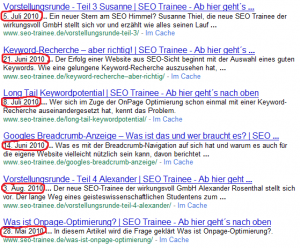 Datum in Google SERP-Descriptions