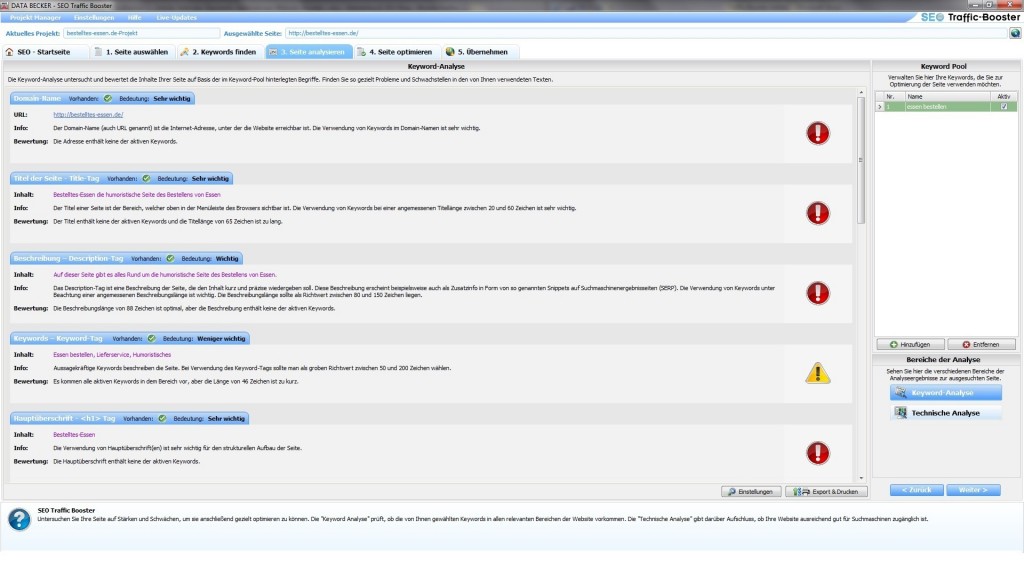Analyse mit dem Traffic-Booster