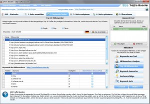 Keywords der top 10 im Traffic-Booster