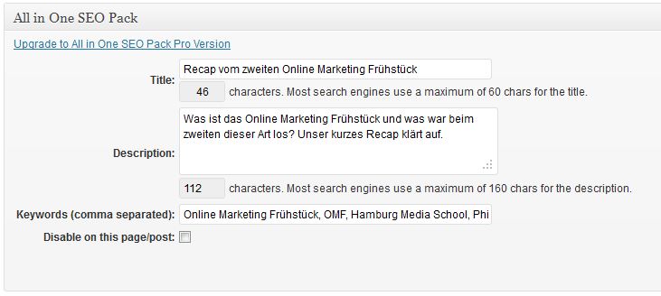 All In One SEO für WordPress