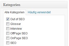 Kategorien bei WordPress