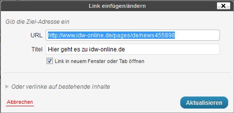 Links bei WordPress