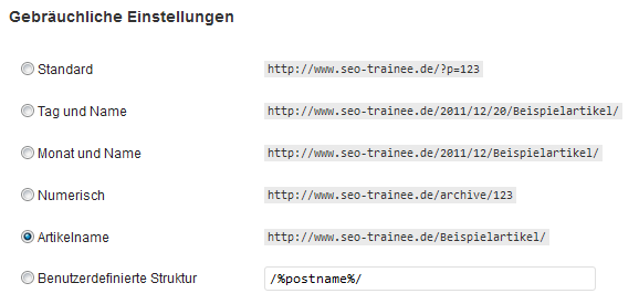 Permalinks bei WordPress