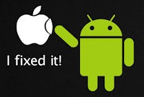 Android fixed it! Android fügt das fehlende Stück Apfel im Apple Logo ein. 