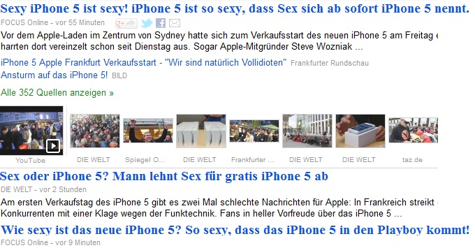 Google News: sexy iPhone ist sexy