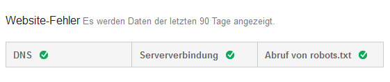 Website-Fehler in den Google Webmaster Tools