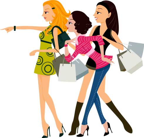 Web oder App? Drei Girlies beim Shopping. 