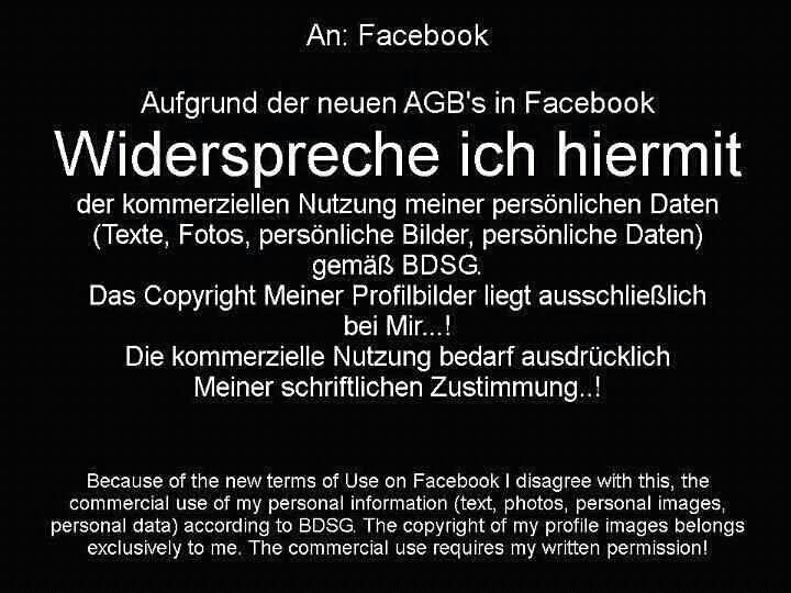 Facebook Hoax AGBs