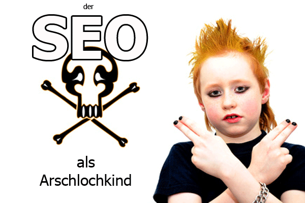 Der SEO - Das Arschlochkind: rebellischer blonder Jugendlicher mit blonden Haaren und schwarzer Schminke