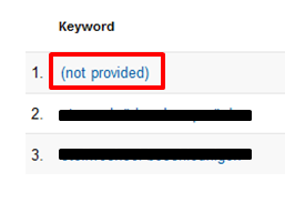 (not provided) Google Analytics