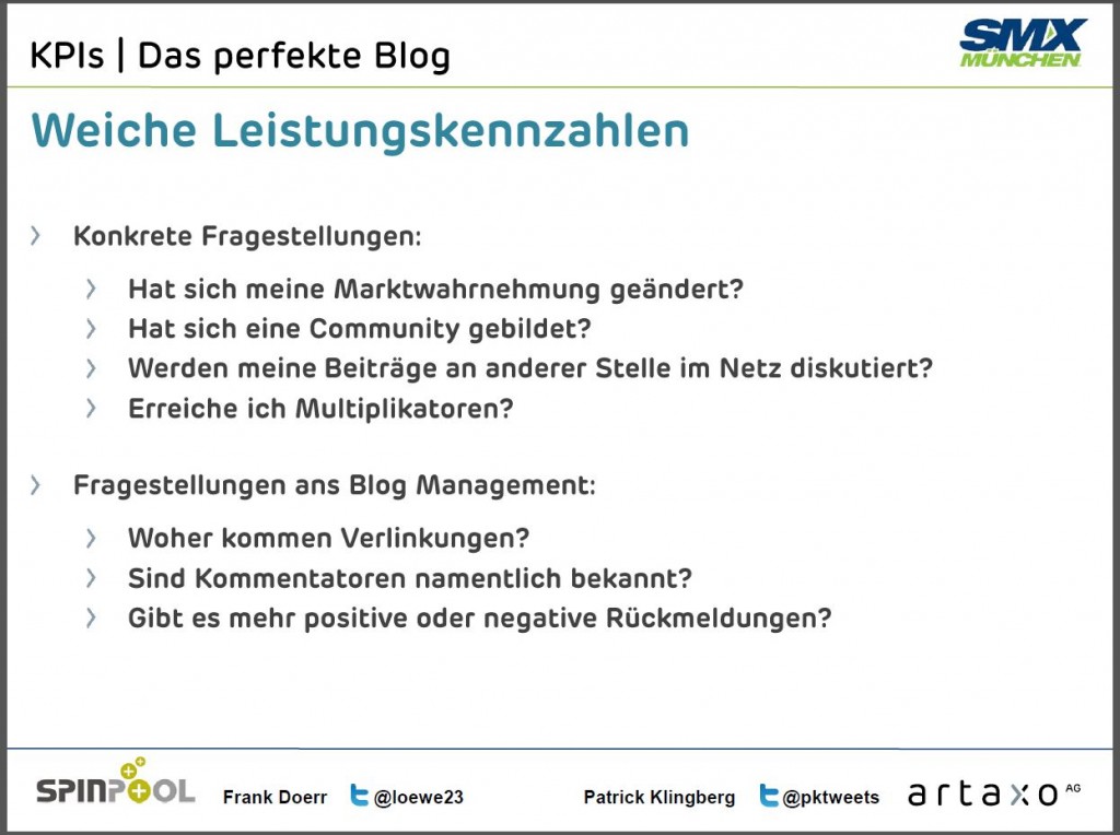 SMX - Das perfekte Blog: Weiche Leistungskennzahlen