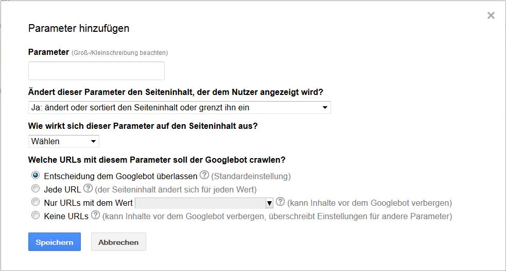 Google Webmaster Parameter