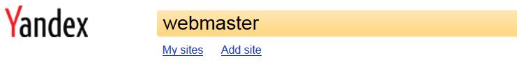 Yandex Webmaster Kopfzeile