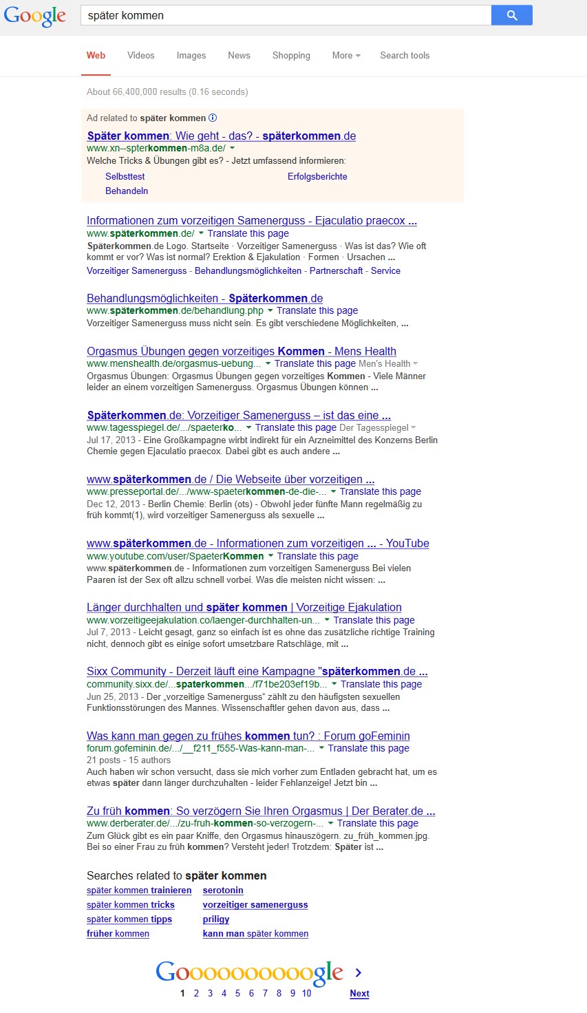 Google-Suche später kommen Google-Suche später kommen