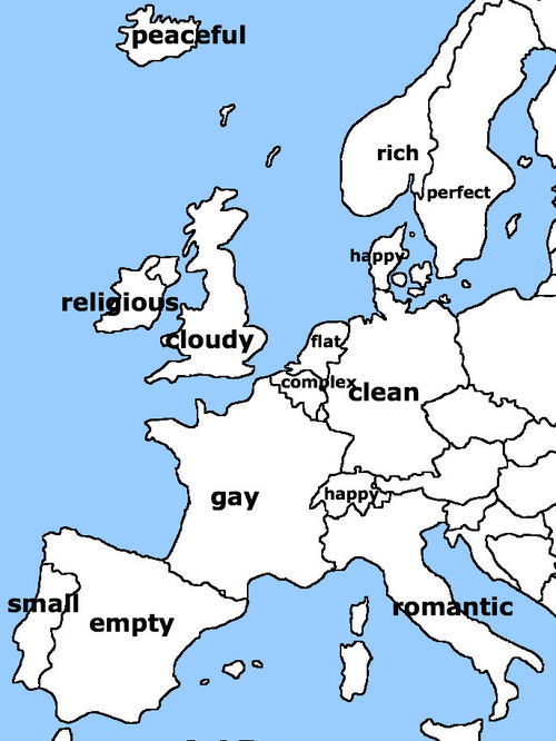 Karte zeigt Länder-Klischees