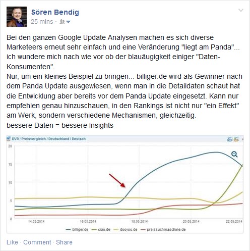 Beitrag von Sören Bendig auf Facebook