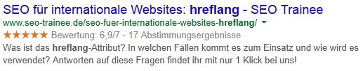 Rich Snippet von SEO-Trainee.de