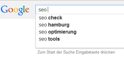 Screenshot von Google Suggest