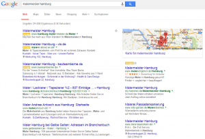 Auszug der SERPs in der lokalen Google-Suche