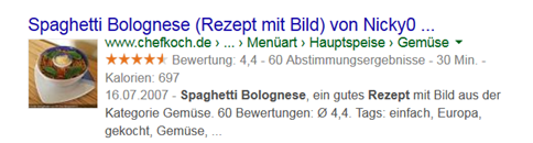 Beispiel Rezept Rich Snippet