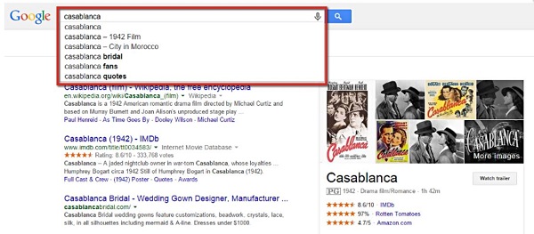 Screenshot SEOlytics Knowledge Graph Casablanca