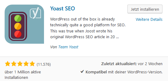 Yoast SEO Plugin installieren