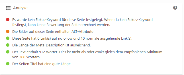 Onpage Analyse in der Meta-Box