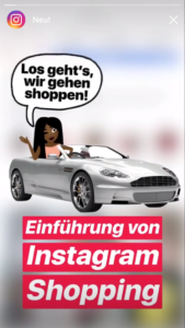 Screenshot zur Ankündigung von Instagram Shopping