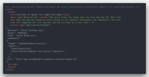 Beispiel für das Markup speakable in jsonld