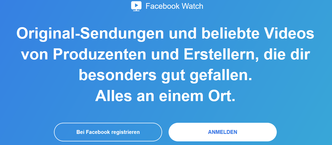 Screenshot von Facebook Watch