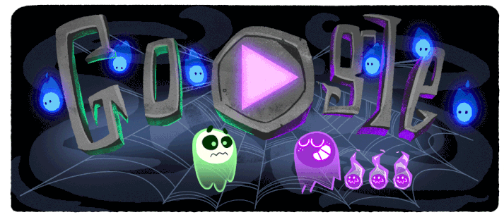 Screenshot vom Google Halloween Doodle