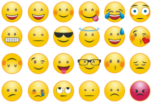 Bild von verschiedenen Smileys mit unterschiedlicher Gefühlslage.