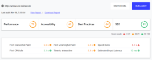 seo-trainee.de Analyse bei web.dev