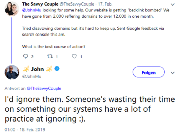 John Mueller zu Backlink-Attacken auf Twitter