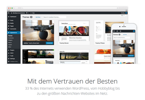 33 % der Internetseiten basieren auf WordPress