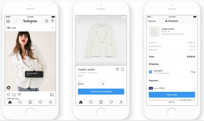 Die In-App Checkout bei Instagram wird aktuell in den USA getestet und soll die Conversion-Rate anheben.