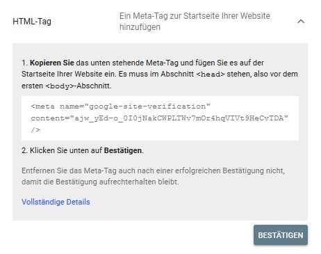 Diese zwei Schritte müsst Ihr erfüllen, um Eure Subdomain per HTML-Tag zu hinterlegen. ©Screenshot SEO-Trainee.de