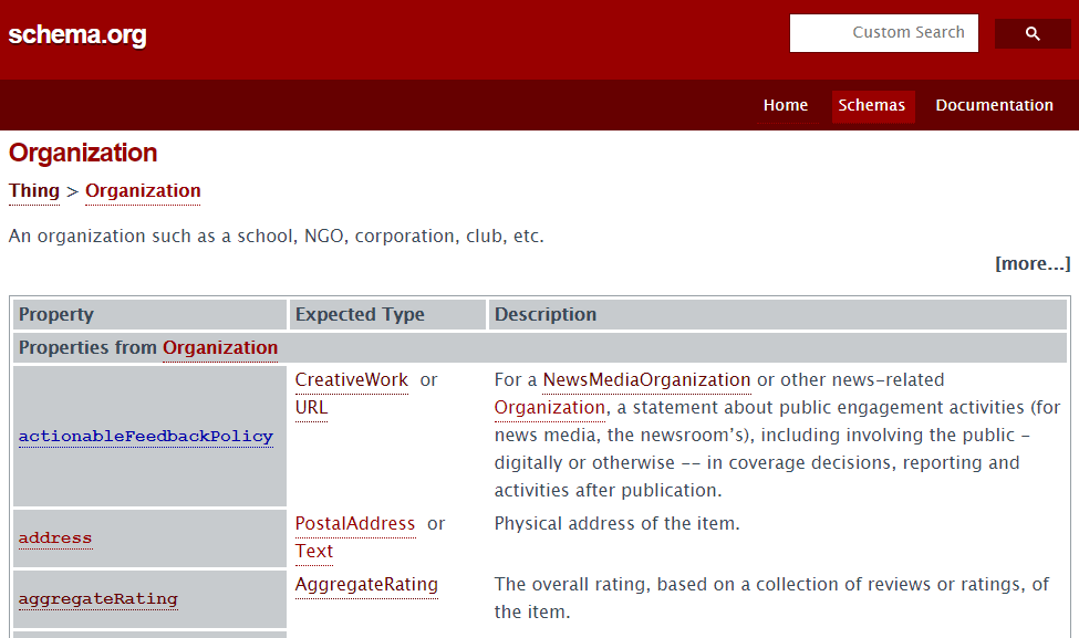 Die Plattform schema.org. © Screenshot seo-trainee.de