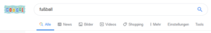Die News werden bei dem informativen Keyword "fußball" als zweites in der Suchleiste aufgelistet.
