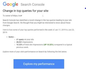 Die Google Search Console benachrichtigt Webmaster nun auch, wenn sich die Top-Suchanfrage zu einer Domain ändert. ©Eli Schwartz