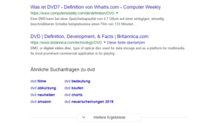 Die Paginierung der Google-SERPs wurde durch den Button "Weitere Ergebnisse" ersetzt.