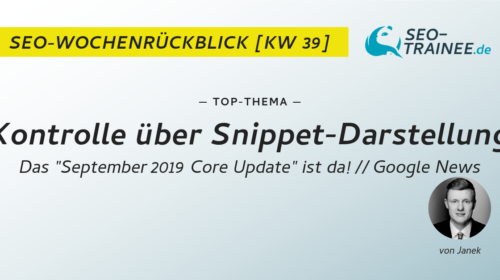 Top-Thema: Kontrolle über Snippet-Darstellung