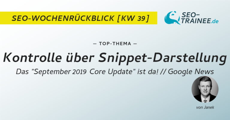 Top-Thema: Kontrolle über Snippet-Darstellung