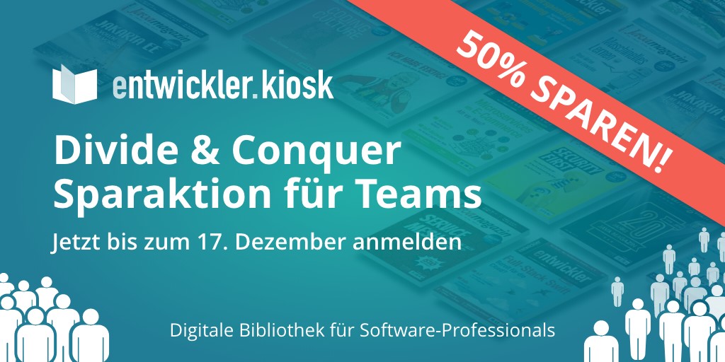 50%-Rabatt für entwickler.kiosk