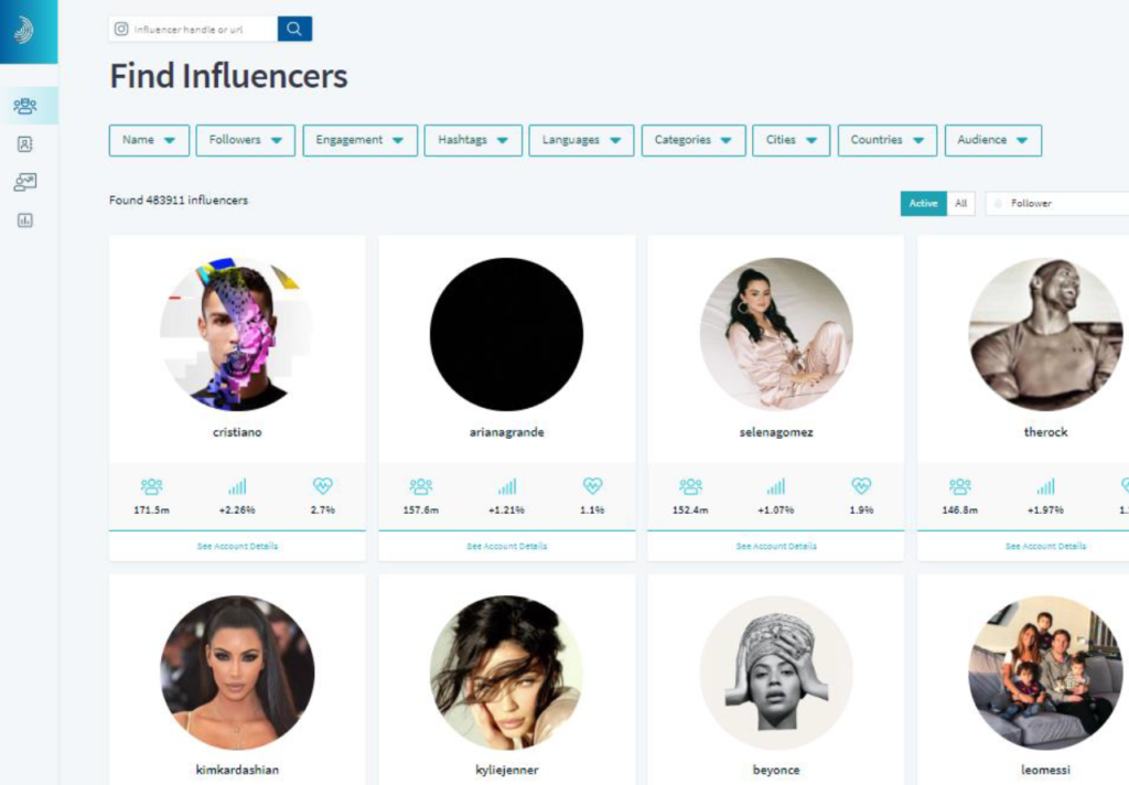 InfluencerDB Find Influencer