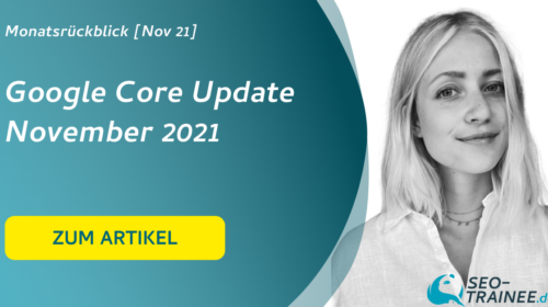 Beitragsbild für unseren Monatsrückblick im November 21. Das Hauptthema sind die Google Core Updates.