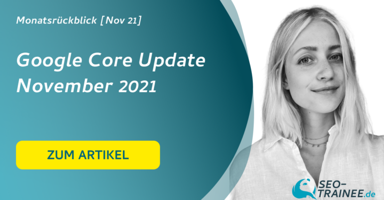 Beitragsbild für unseren Monatsrückblick im November 21. Das Hauptthema sind die Google Core Updates.