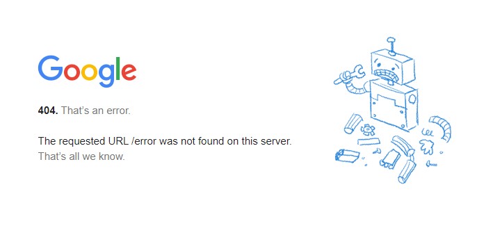 404 Fehler Google