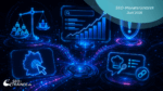 Neon-Infografik mit SEO-Chart, Bot-Waage, Spam-Schild, Deutschland-Klick und Rezept-Link-Icon